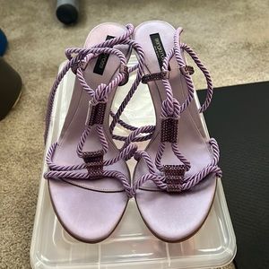 Sergio Rossi purple tie heals with purple crystals